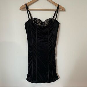 Vintage Y2K Urban Behaviour Lace Bustier Bodycon Mini Dress Black Size Small